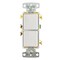 Hubbell Wiring Device-Kellems Switches and Lighting Controls, Combination Devices, Residential Grade, Decorator Series, 1) Single Pole Rocker, 1) Three Way Rocker, 15A 120V AC, Side Wired, White RCD103W - alternate 5